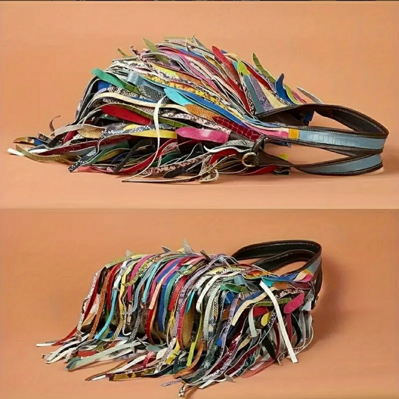 NWT! Multicolor Fringe Hobo Bag - Picture 8 of 10